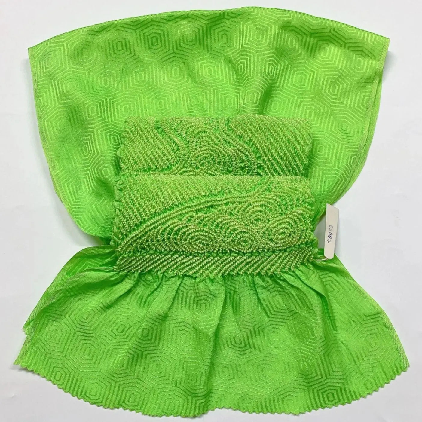 6945# Japanese Kimono Accessory Obiage and Obijime 2-piece Set Silk Shibori