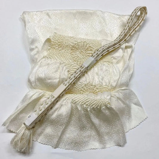 6932# Japanese Kimono Accessory Obiage and Obijime 2-piece Set Silk Shibori