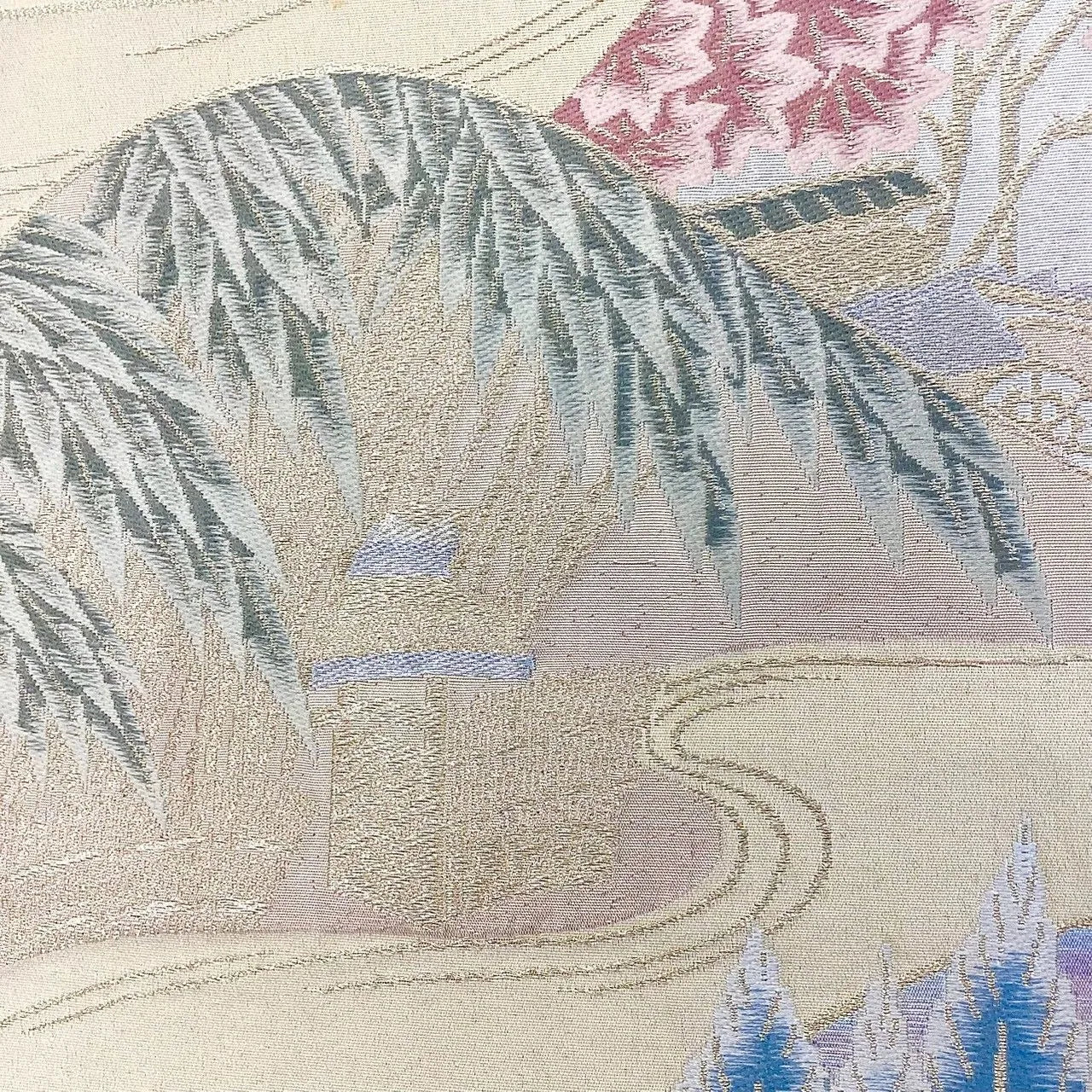 6974# Japanese Vintage Fukuro Obi Belt Kimono Fabric Silk Traditional Untailored