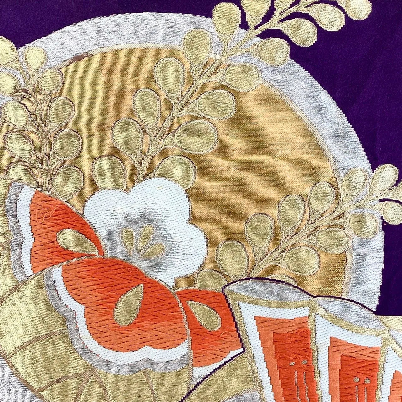 6996# Japanese Vintage Fukuro Obi Belt Kimono Fabric Silk Traditional