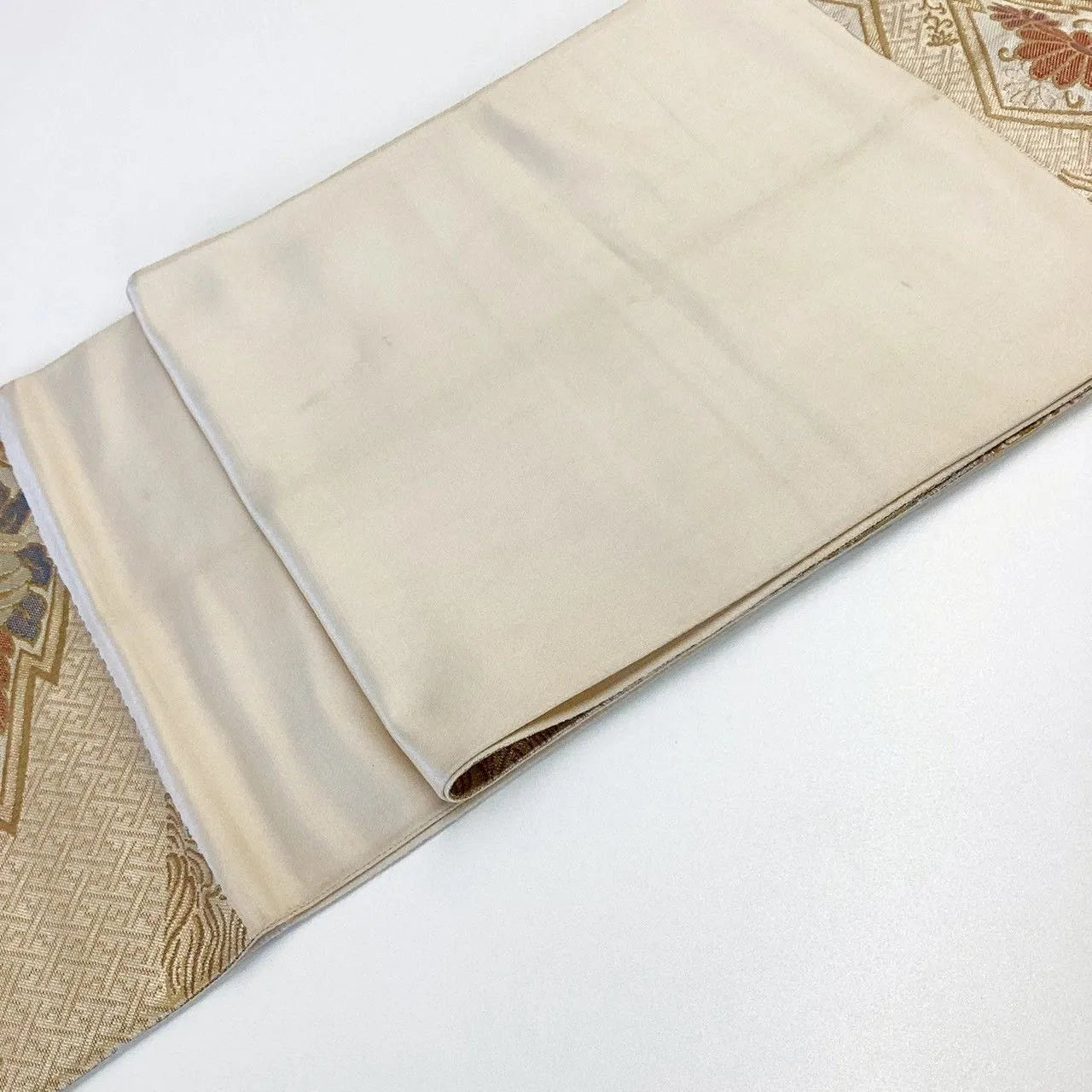 7012# Japanese Vintage Fukuro Obi Belt Kimono Fabric Silk Traditional Untailored
