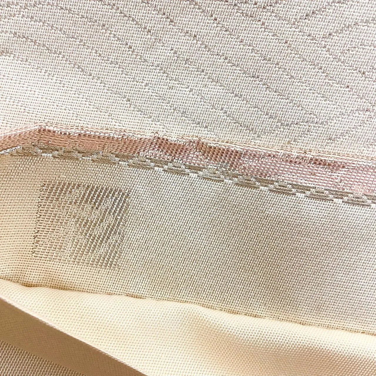 7019# Japanese Vintage Fukuro Obi Belt Kimono Fabric Silk Traditional Silver