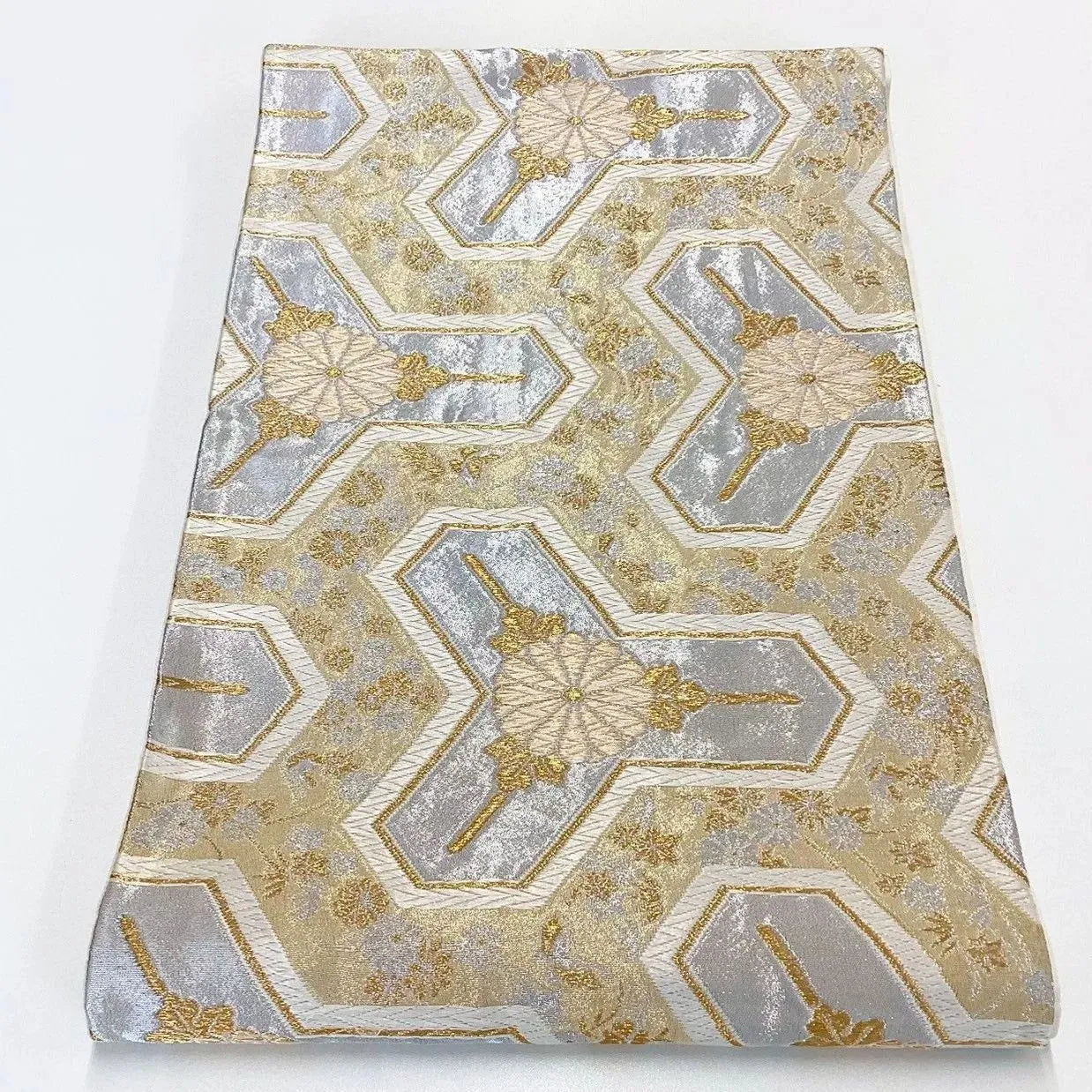 7016# Japanese Vintage Fukuro Obi Belt Kimono Fabric Silk Traditional