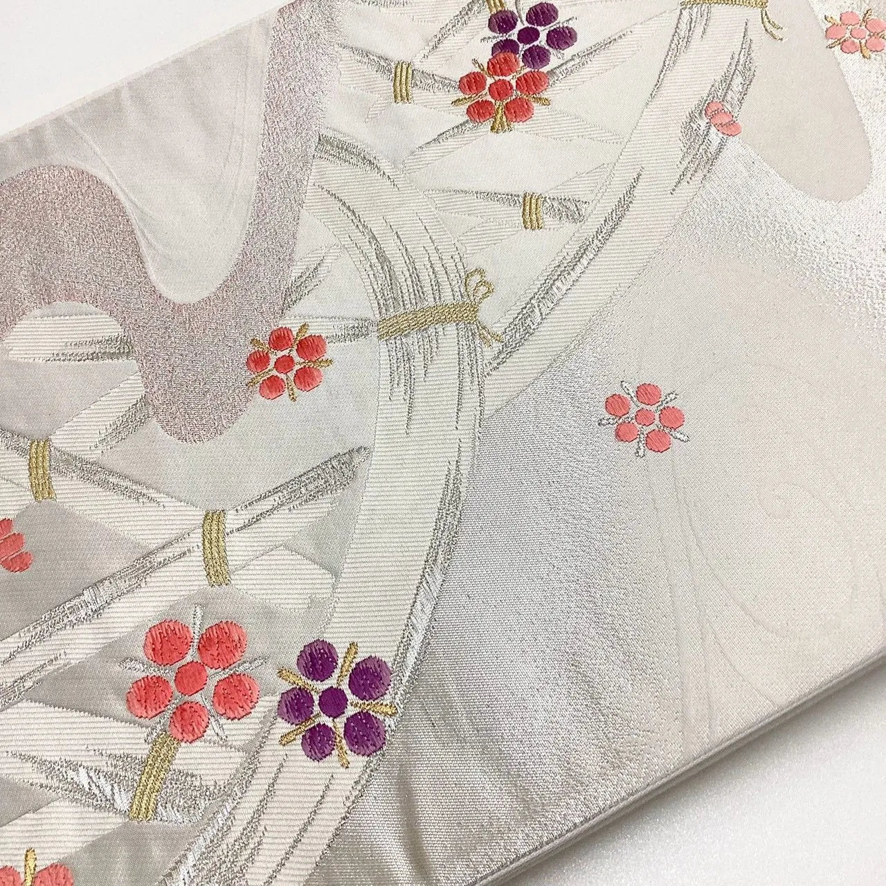 7063# Japanese Vintage Fukuro Obi Belt Kimono Fabric Silk Traditional