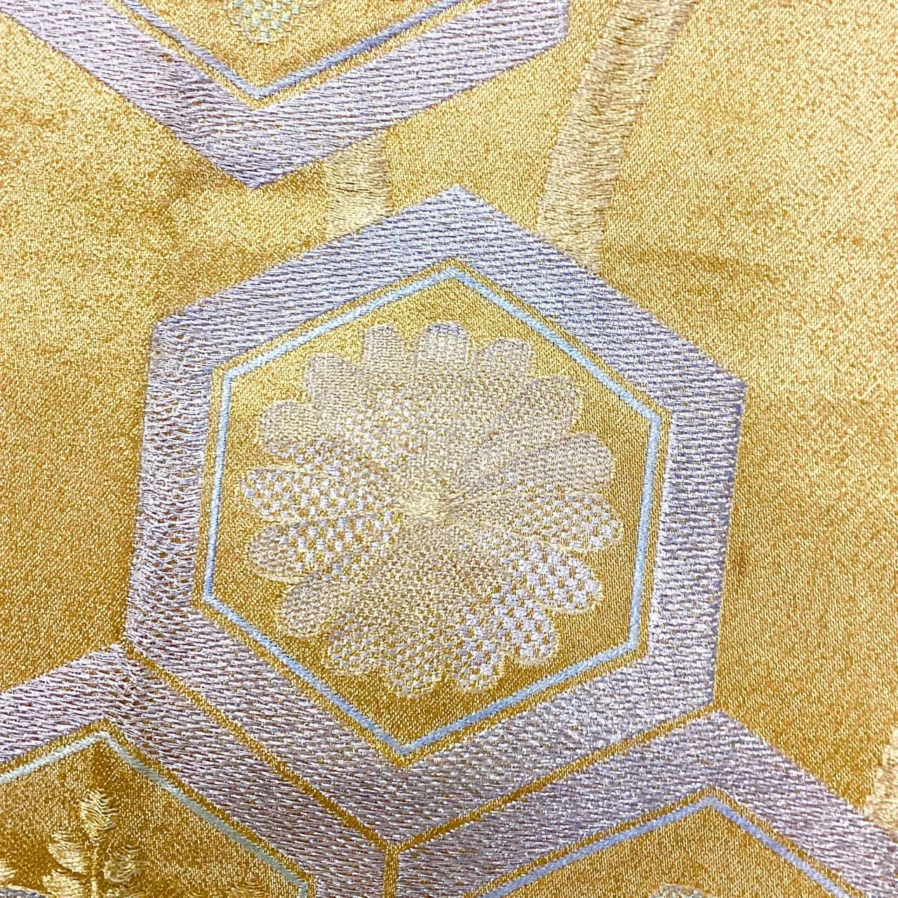 7067# Japanese Vintage Fukuro Obi Belt Kimono Fabric Silk Traditional Unfinished