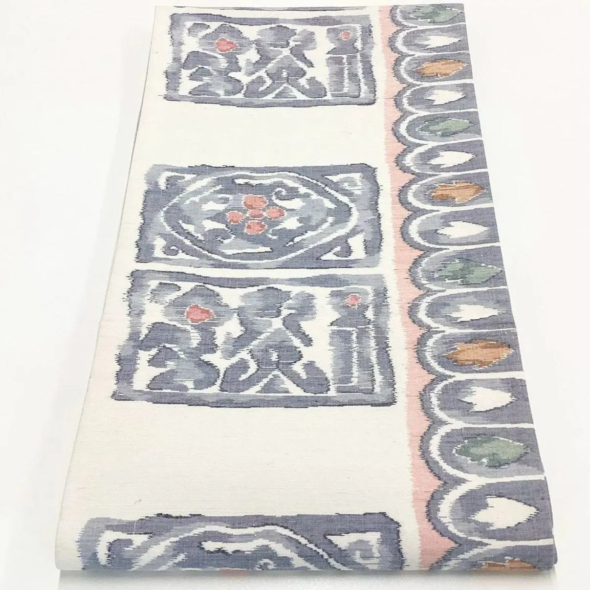 7070# Japanese Vintage Fukuro Obi Belt Kimono Fabric Silk All-over pattern　