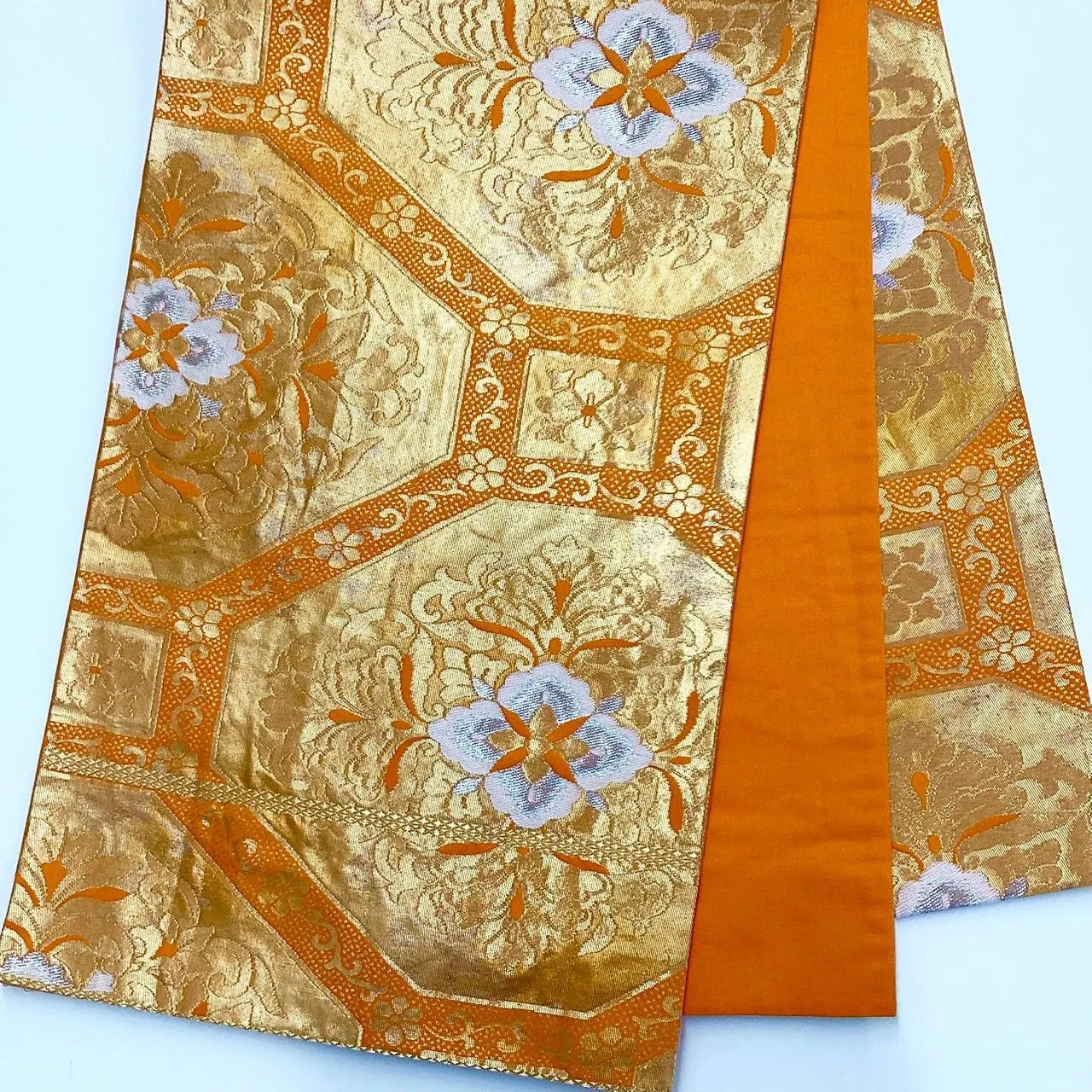 7221# Japanese Vintage Fukuro Obi Belt Kimono Fabric Silk Traditional