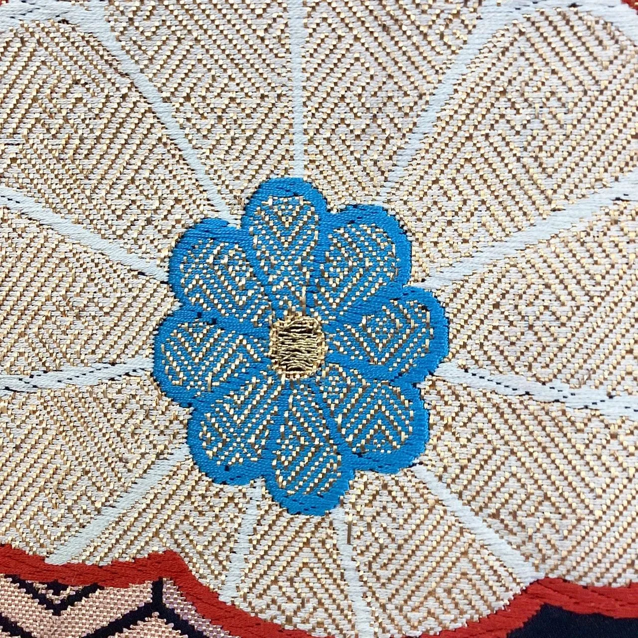 7225# Japanese Vintage Fukuro Obi Belt Kimono Fabric Silk Traditional Unfinished