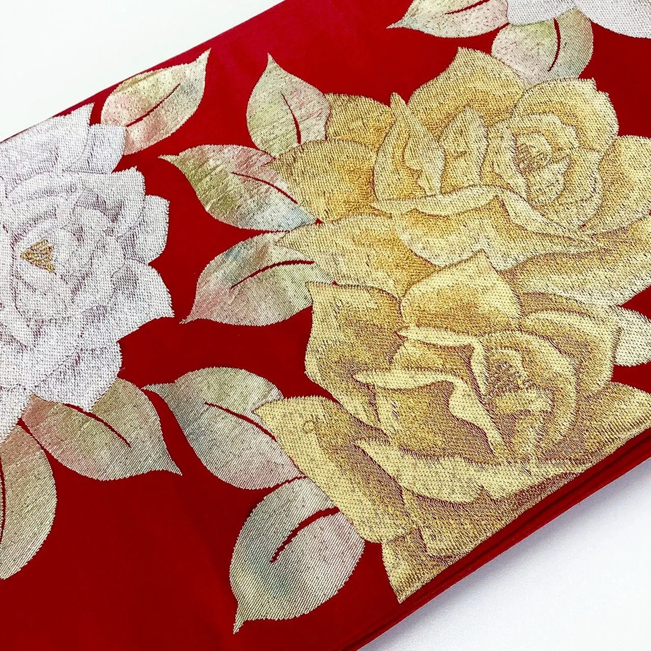 7229# Japanese Vintage Fukuro Obi Belt Kimono Fabric Silk Traditional Unfinished