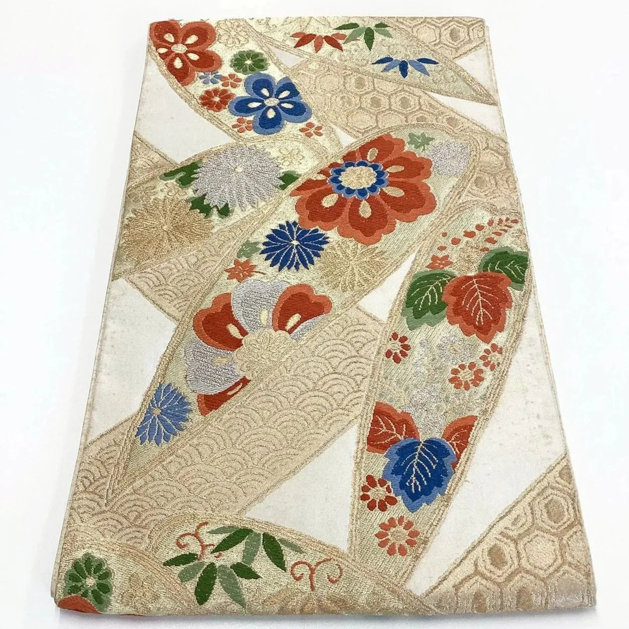 7228# Japanese Vintage Fukuro Obi Belt Kimono Fabric Silk Traditional