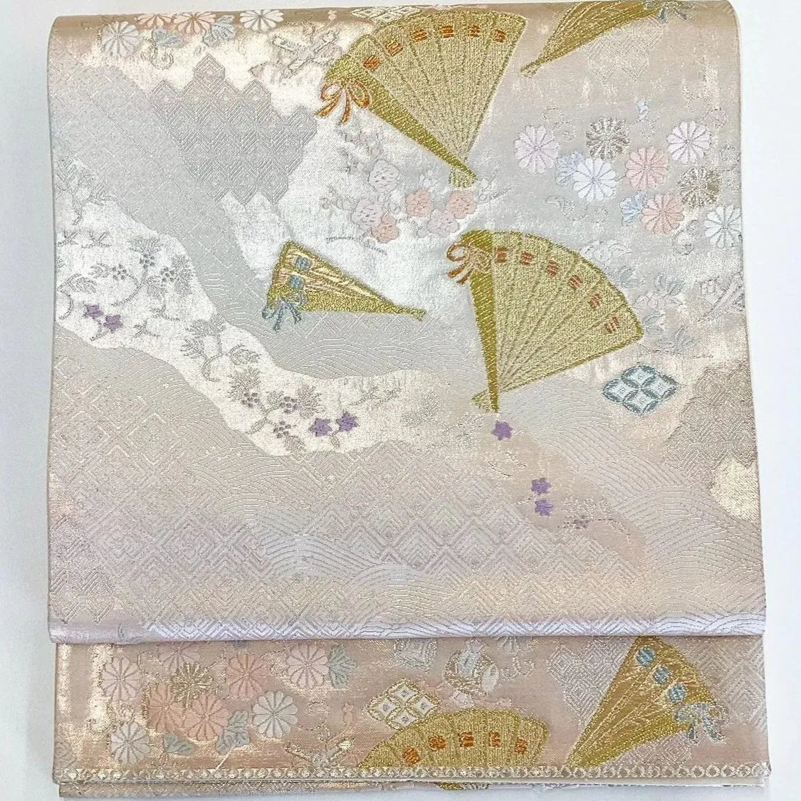 7246# Japanese Vintage Fukuro Obi Belt Kimono Fabric Silk Traditional