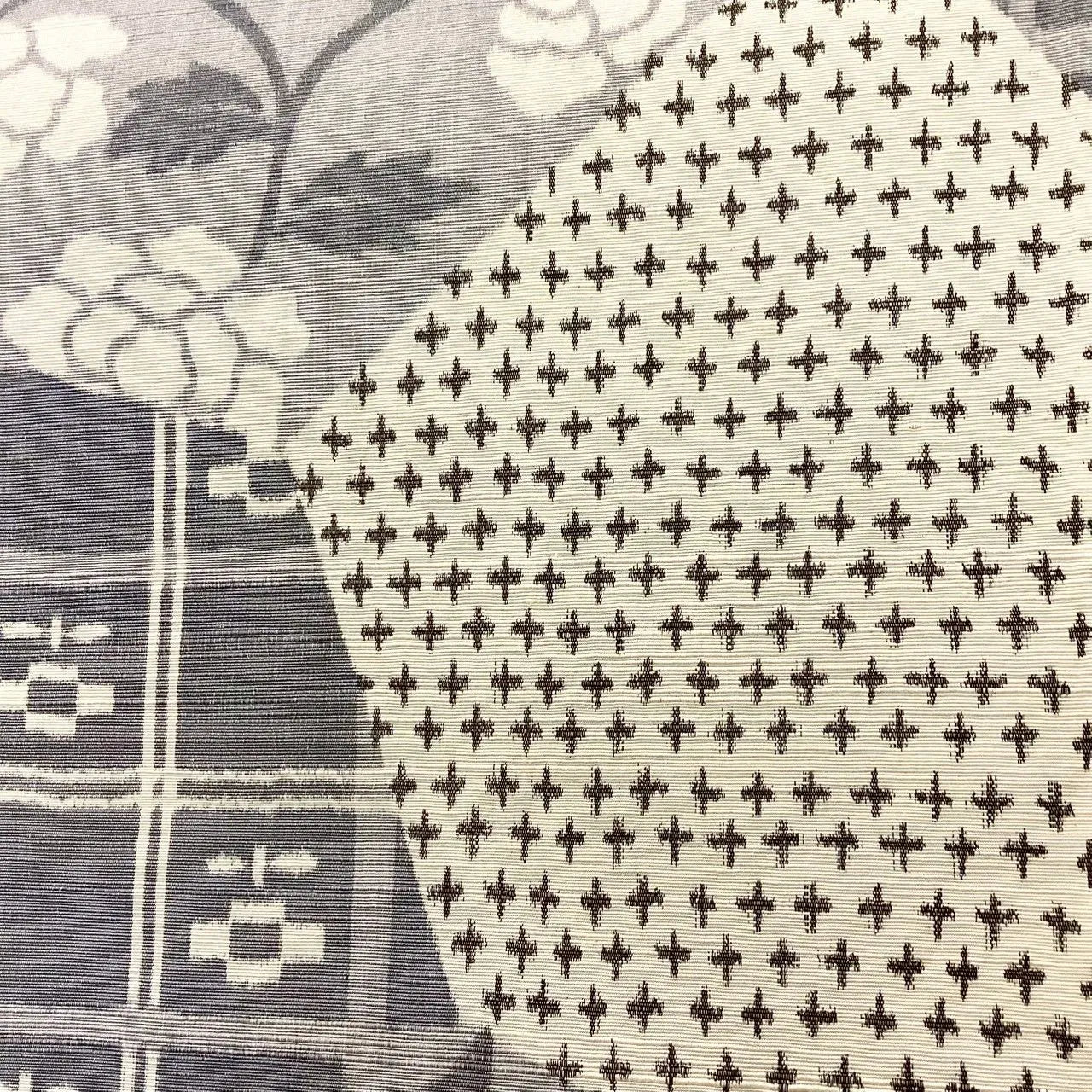 7273# Japanese Vintage Fukuro Obi Belt Kimono Fabric Silk All-over pattern　