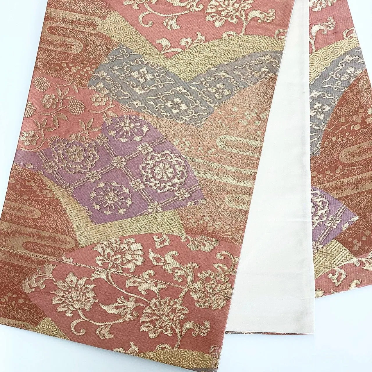 7310# Japanese Vintage Fukuro Obi Belt Kimono Fabric Silk Traditional