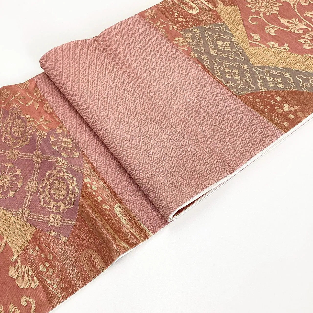 7310# Japanese Vintage Fukuro Obi Belt Kimono Fabric Silk Traditional