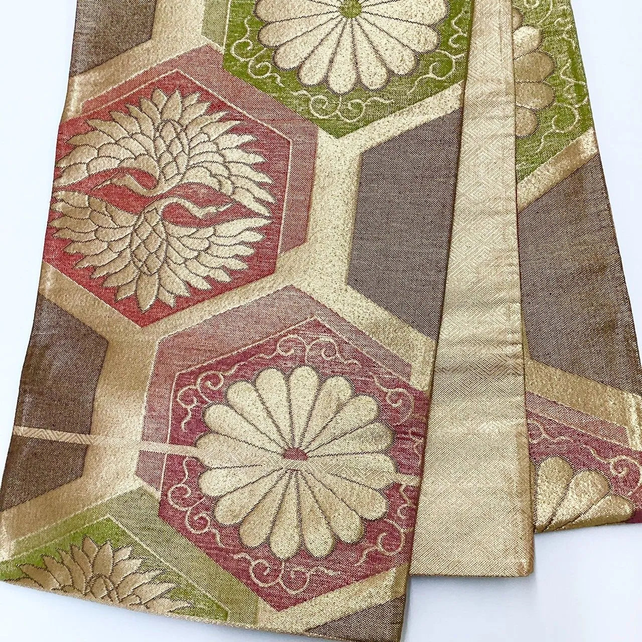 7312# Japanese Vintage Fukuro Obi Belt Kimono Fabric Silk Traditional
