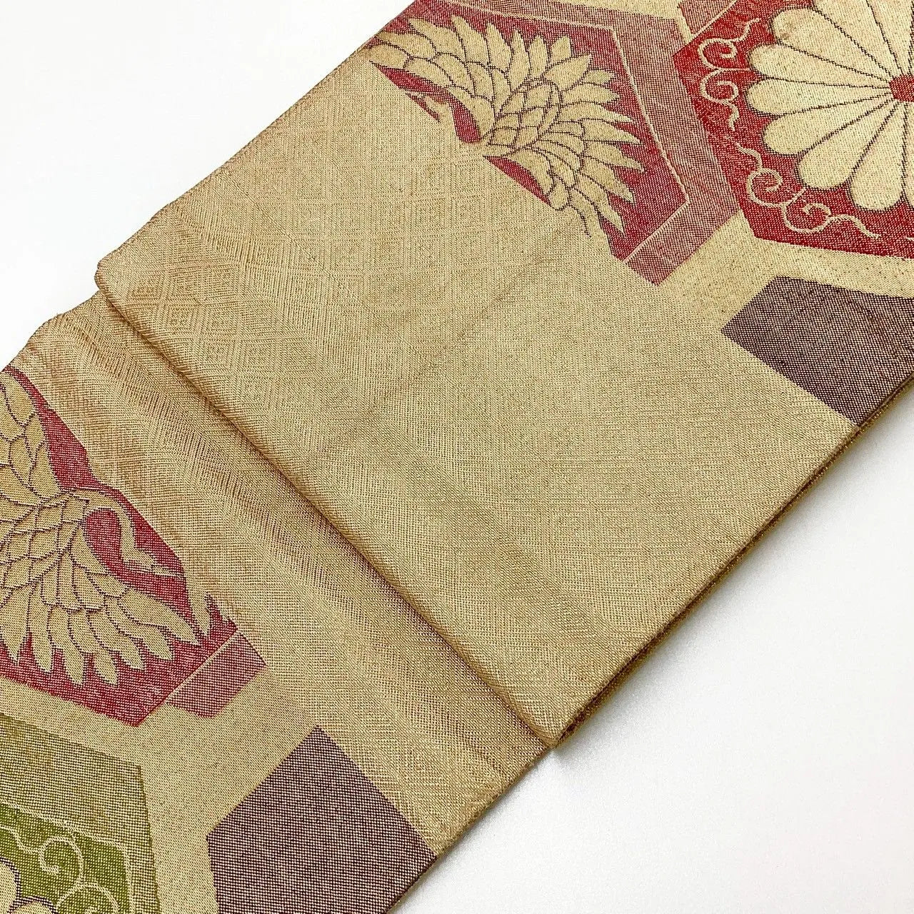 7312# Japanese Vintage Fukuro Obi Belt Kimono Fabric Silk Traditional