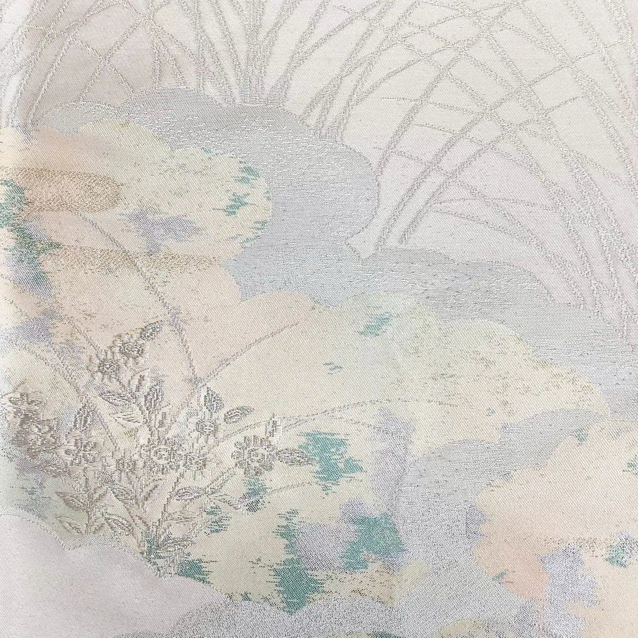 7313# Japanese Vintage Fukuro Obi Belt Kimono Fabric Silk Traditional Unfinished