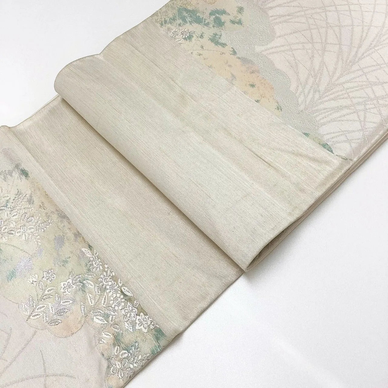 7313# Japanese Vintage Fukuro Obi Belt Kimono Fabric Silk Traditional Unfinished