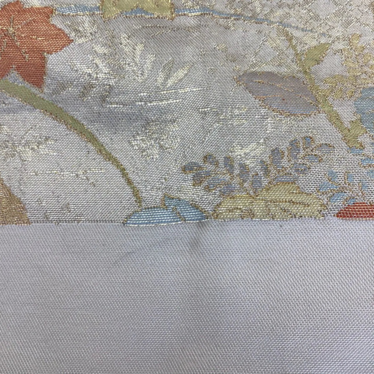 7317# Japanese Vintage Fukuro Obi Belt Kimono Fabric Silk Traditional Gold