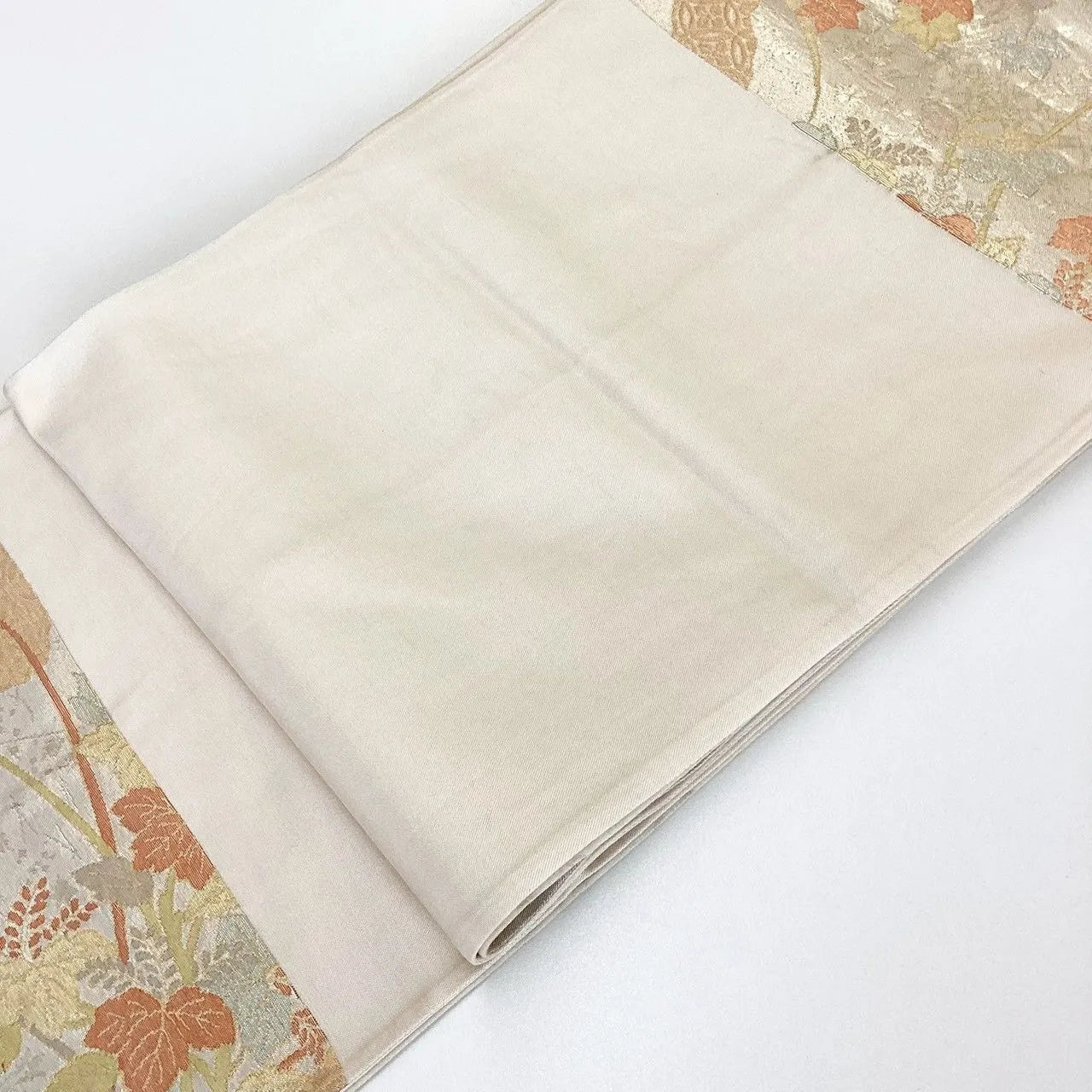 7317# Japanese Vintage Fukuro Obi Belt Kimono Fabric Silk Traditional Gold