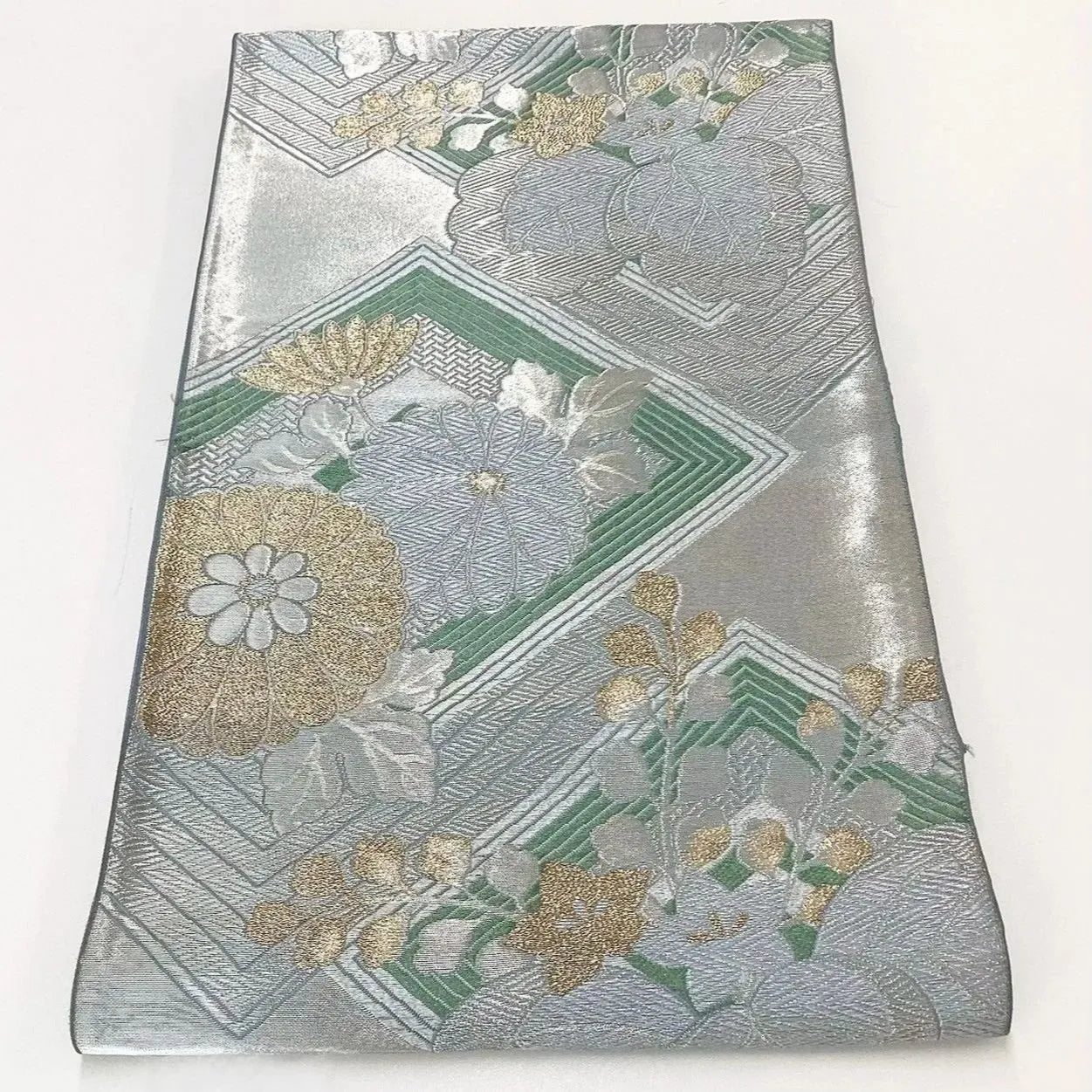 7305# Japanese Vintage Fukuro Obi Belt Kimono Fabric Silk Traditional Unfinished