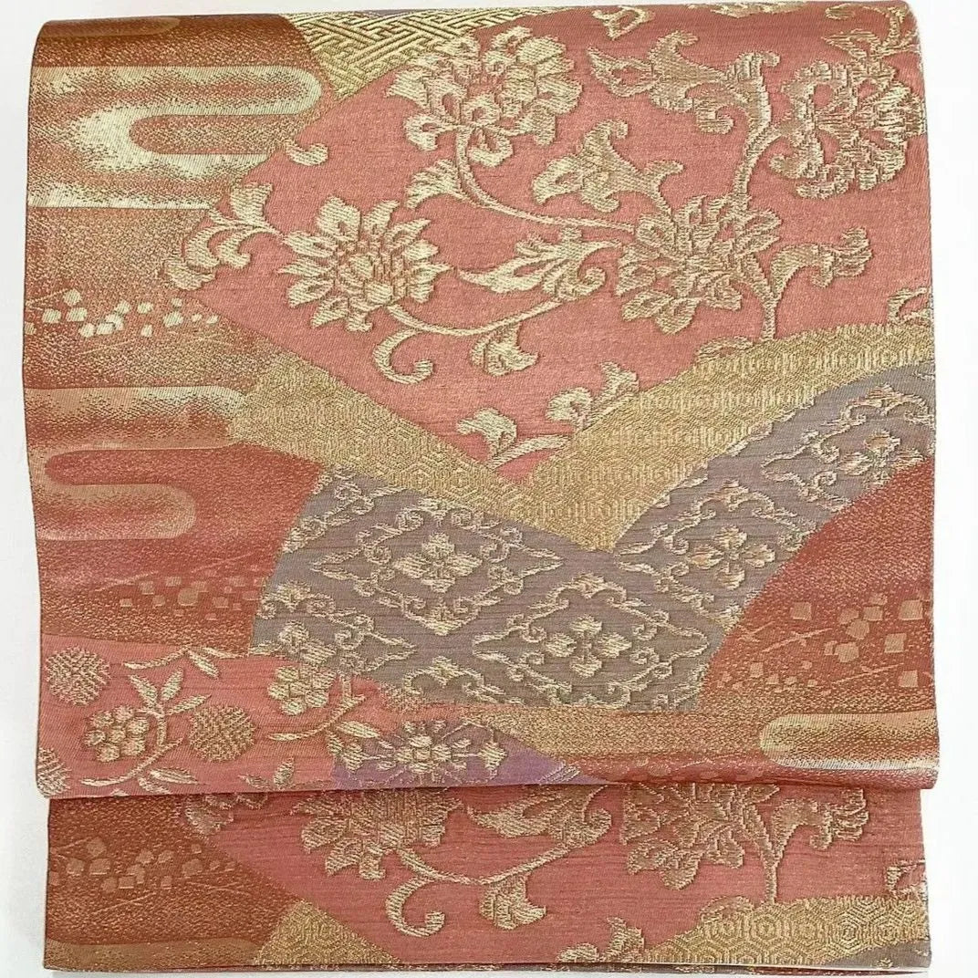 7310# Japanese Vintage Fukuro Obi Belt Kimono Fabric Silk Traditional