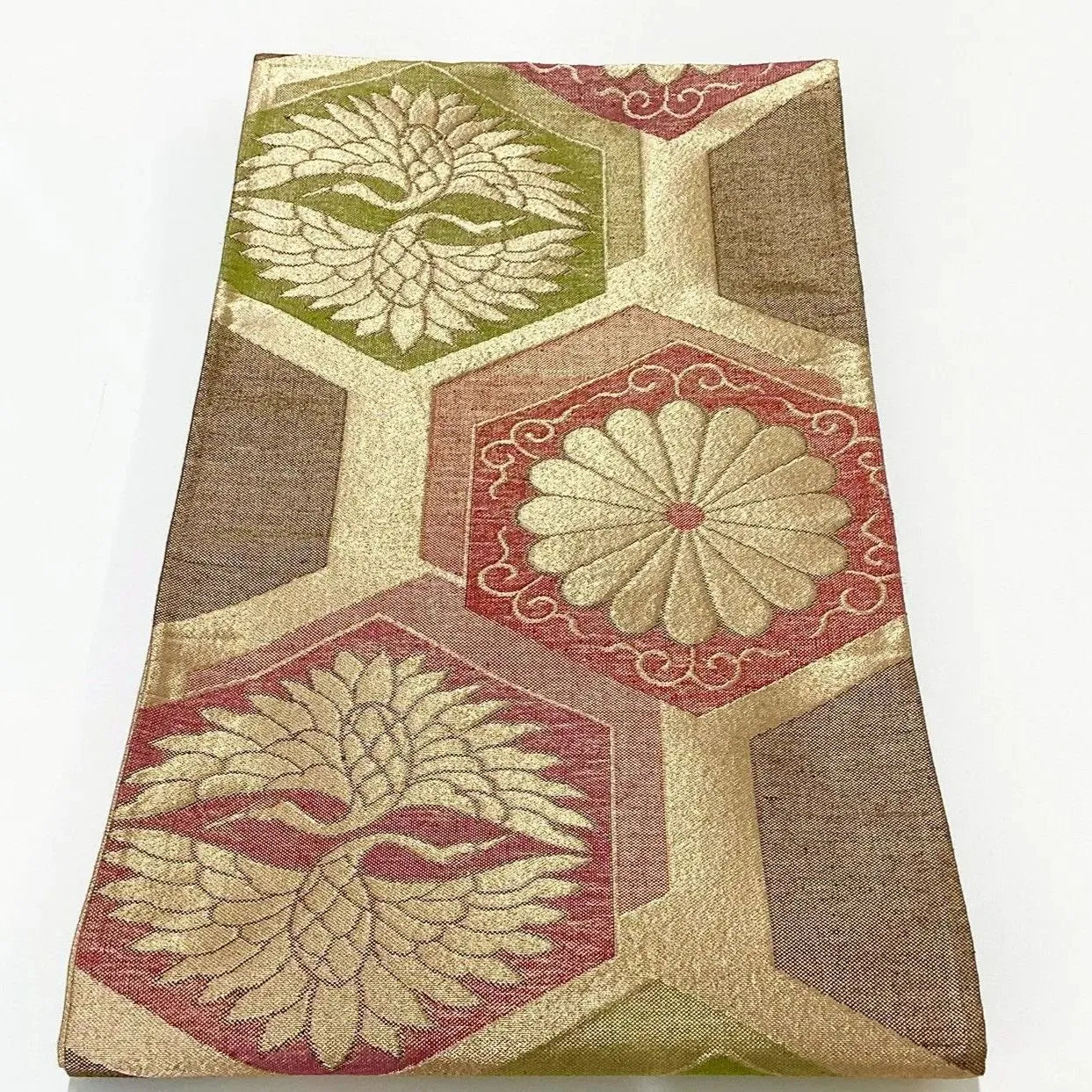 7312# Japanese Vintage Fukuro Obi Belt Kimono Fabric Silk Traditional