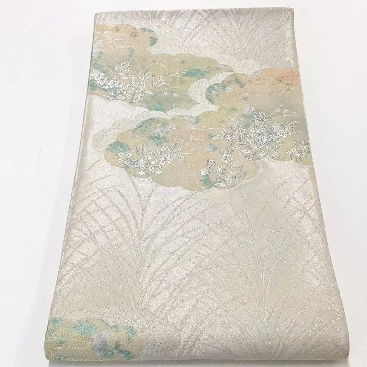 7313# Japanese Vintage Fukuro Obi Belt Kimono Fabric Silk Traditional Unfinished