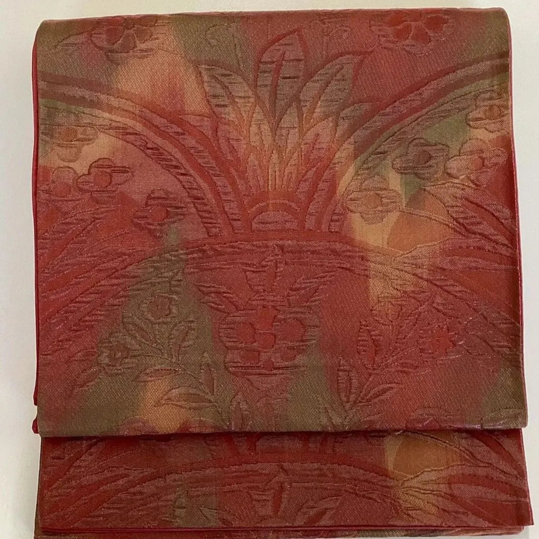 7314# Japanese Vintage Fukuro Obi Belt Kimono Fabric Silk Traditional