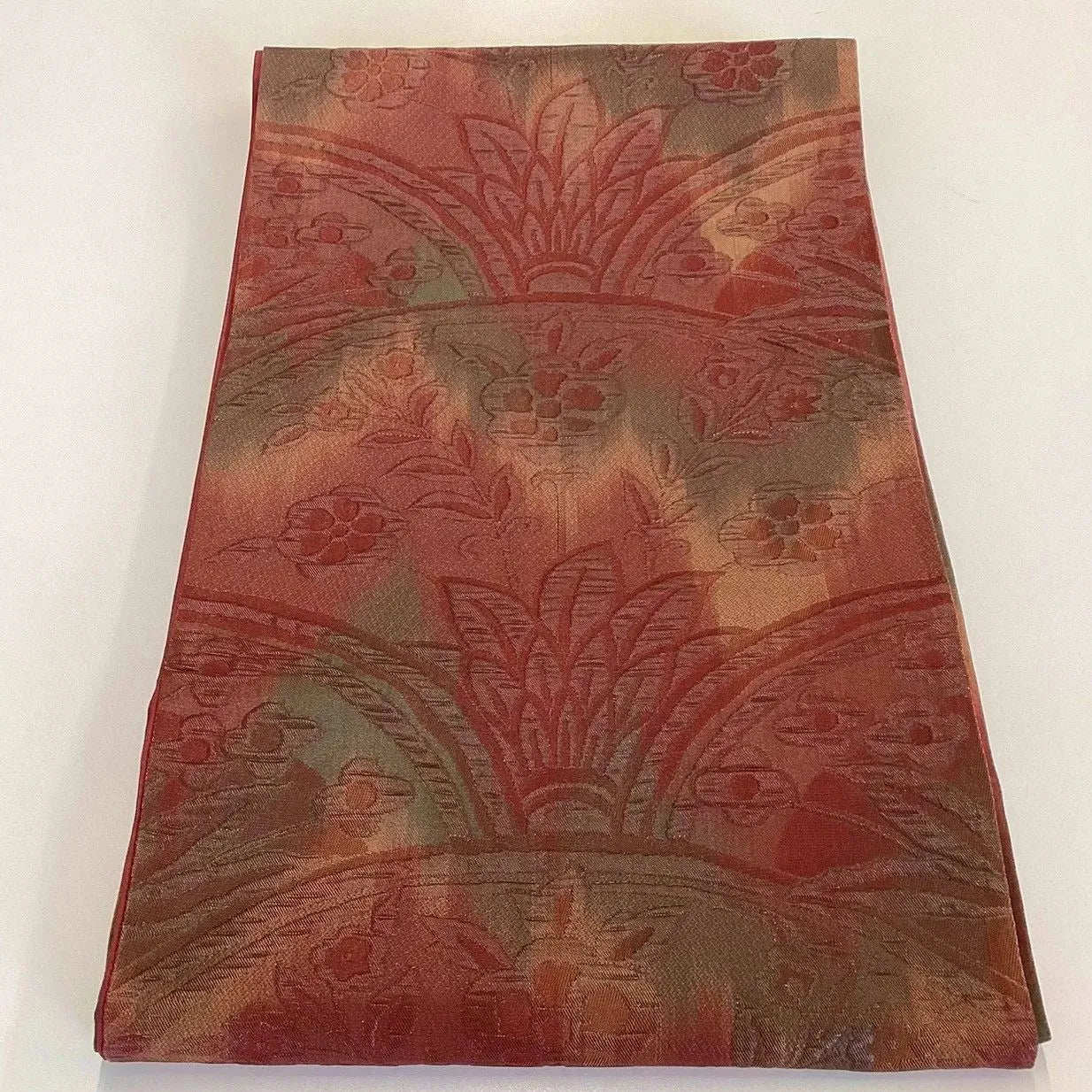 7314# Japanese Vintage Fukuro Obi Belt Kimono Fabric Silk Traditional