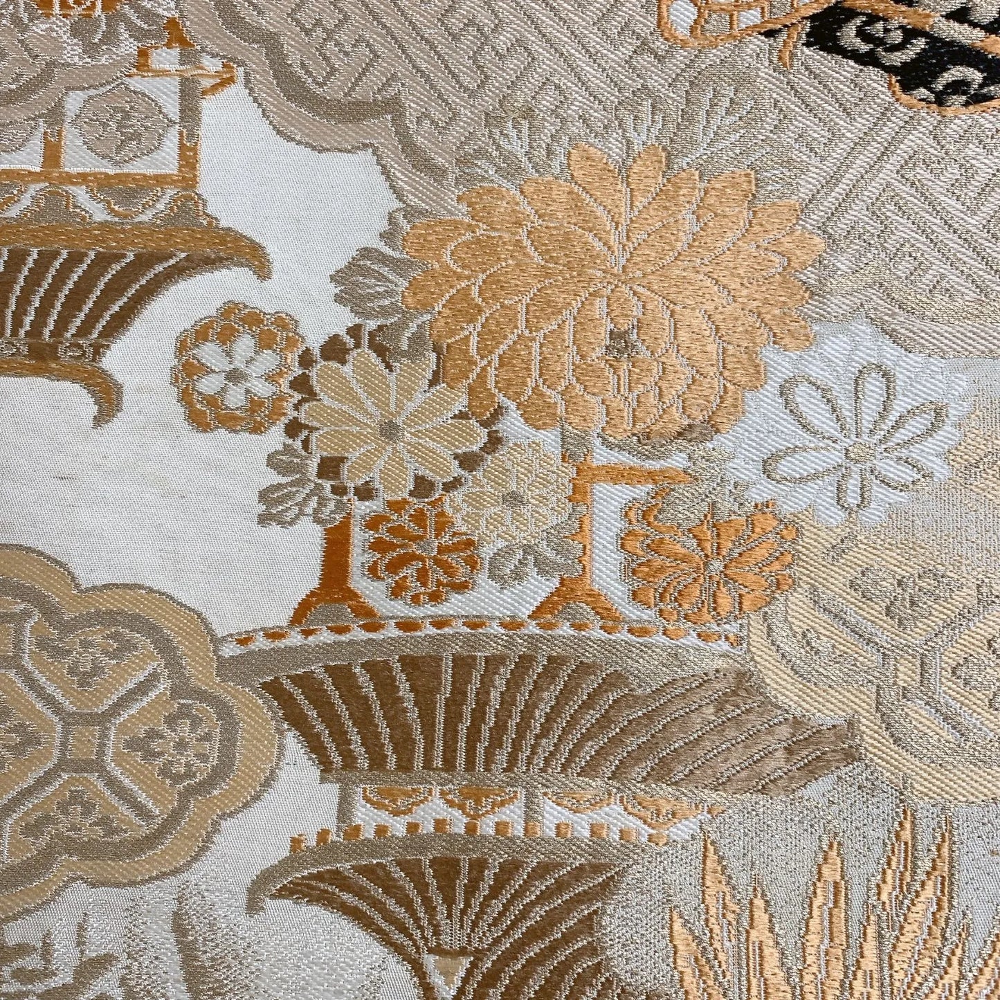 7320# Japanese Antique Fukuro Obi Belt Kimono Fabric Silk All-over pattern
