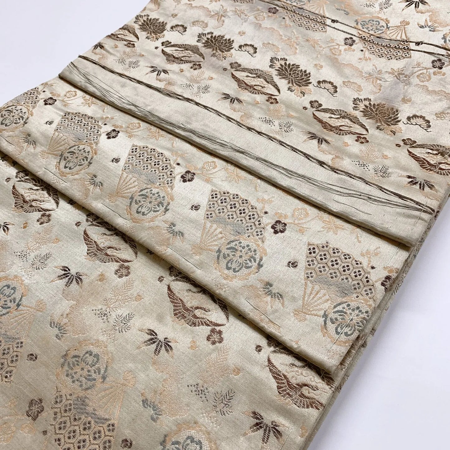 7321# Japanese Antique Fukuro Obi Belt Kimono Fabric Silk All-over pattern