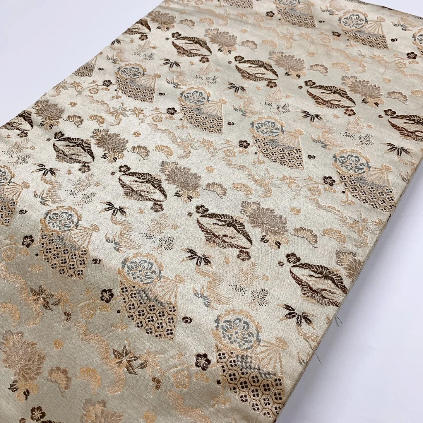 7321# Japanese Antique Fukuro Obi Belt Kimono Fabric Silk All-over pattern