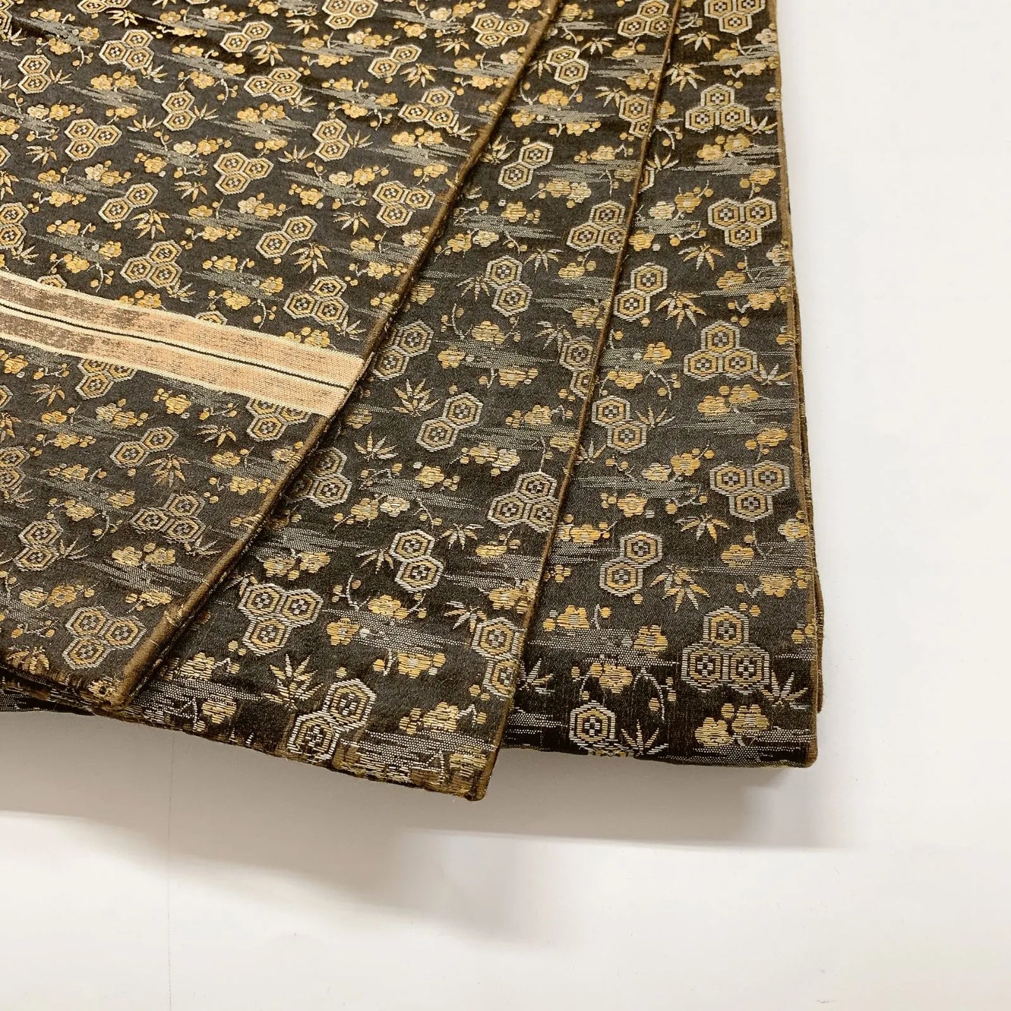 7322# Japanese Antique Fukuro Obi Belt Kimono Fabric Silk All-over pattern
