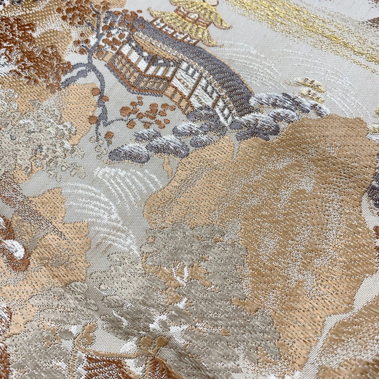 7325# Japanese Antique Fukuro Obi Belt Kimono Fabric Silk All-over pattern