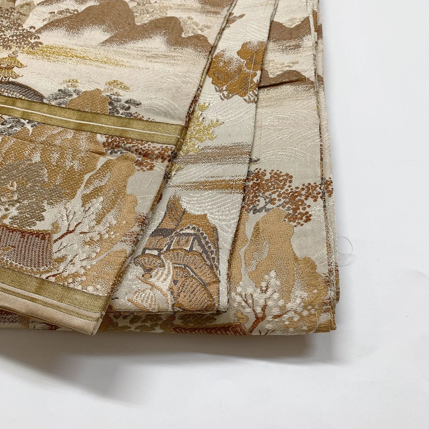 7325# Japanese Antique Fukuro Obi Belt Kimono Fabric Silk All-over pattern
