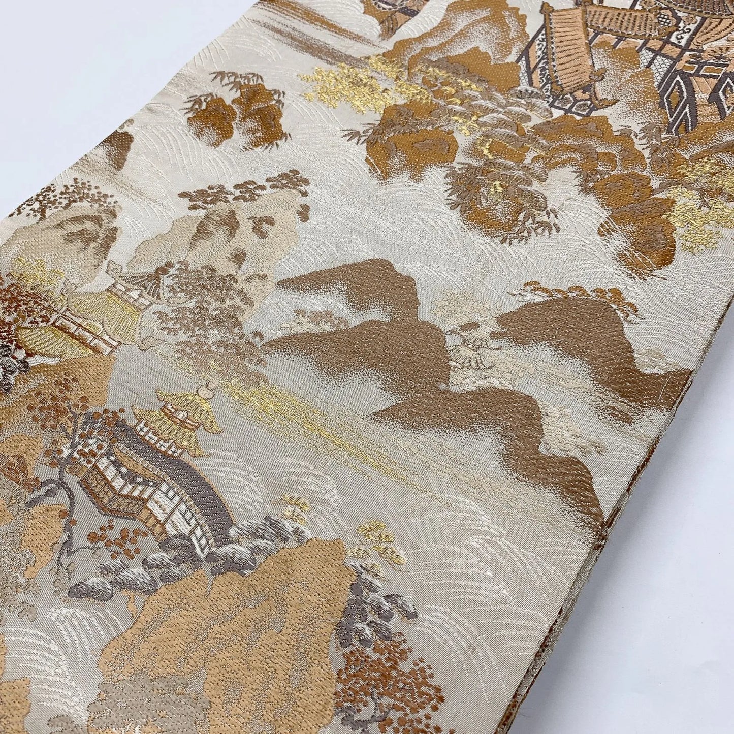 7325# Japanese Antique Fukuro Obi Belt Kimono Fabric Silk All-over pattern