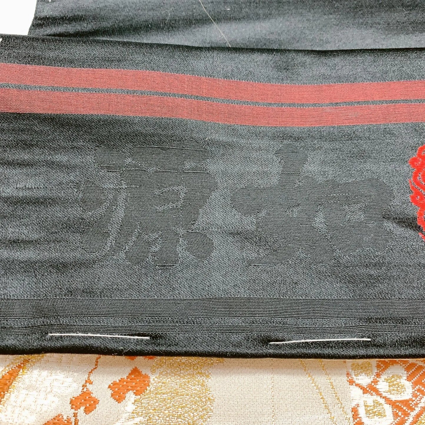 7328# Japanese Antique Fukuro Obi Belt Kimono Fabric Silk All-over pattern