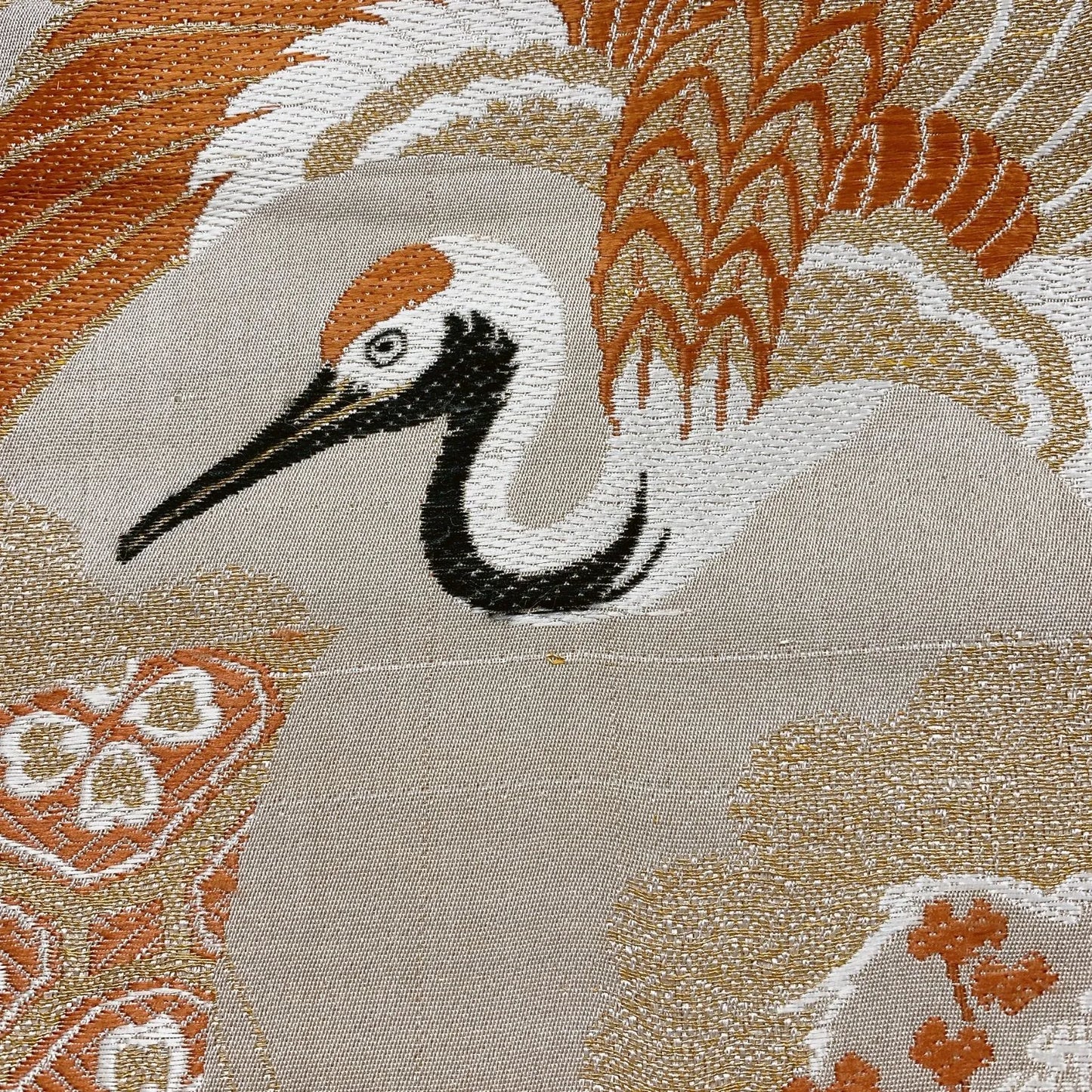 7328# Japanese Antique Fukuro Obi Belt Kimono Fabric Silk All-over pattern