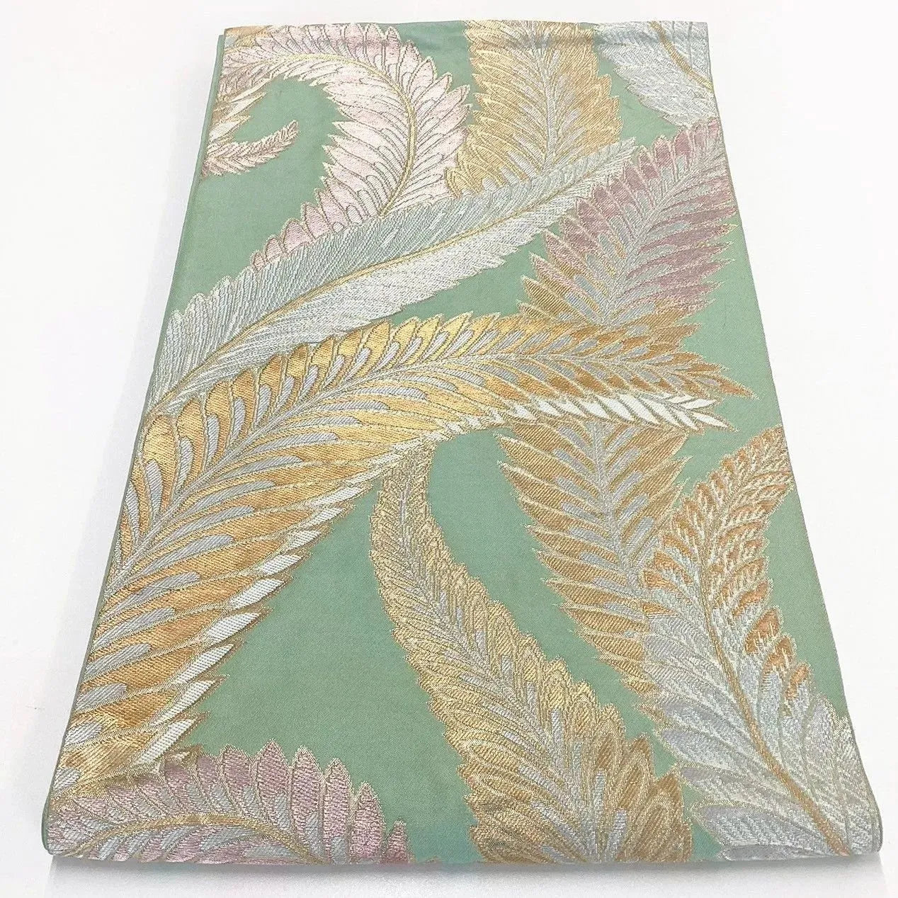 7319# Japanese Vintage Fukuro Obi Belt Kimono Fabric Silk Traditional Unfinished