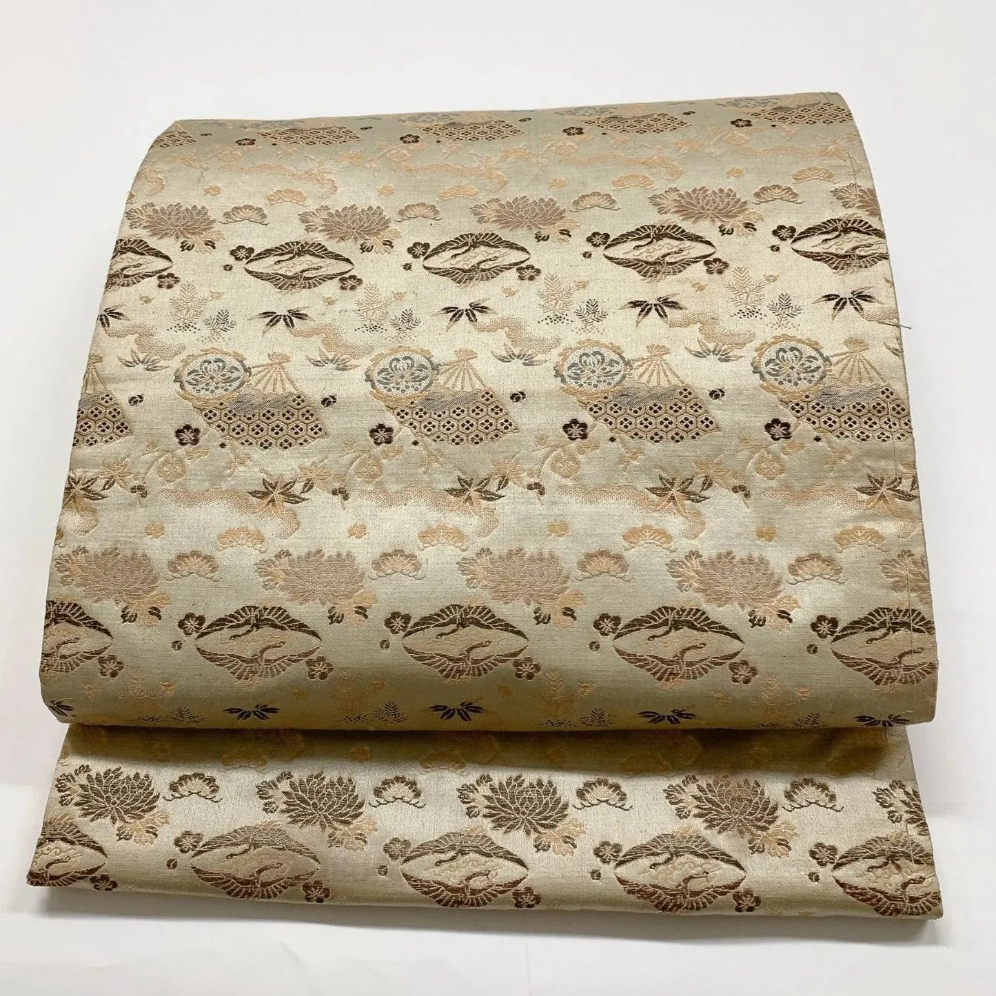 7321# Japanese Antique Fukuro Obi Belt Kimono Fabric Silk All-over pattern