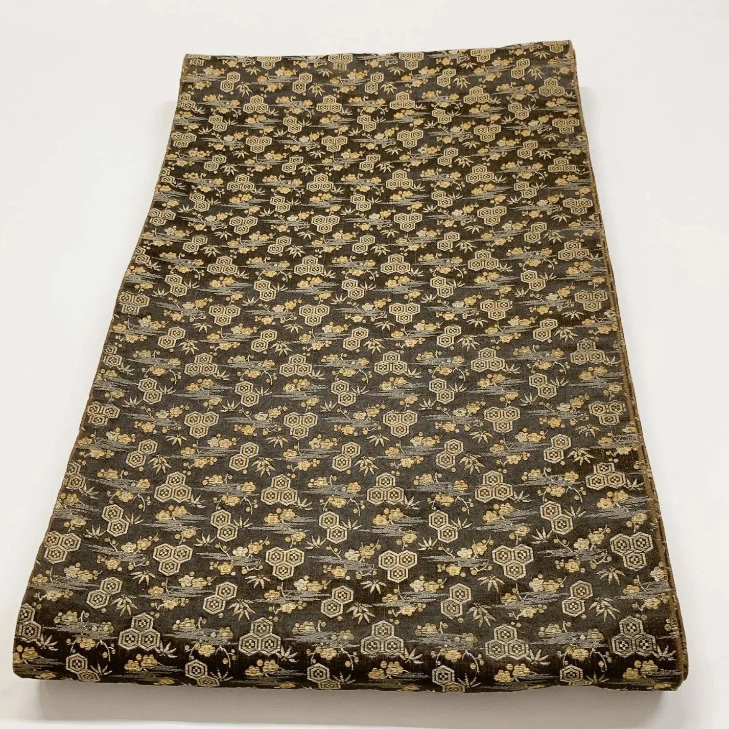 7322# Japanese Antique Fukuro Obi Belt Kimono Fabric Silk All-over pattern