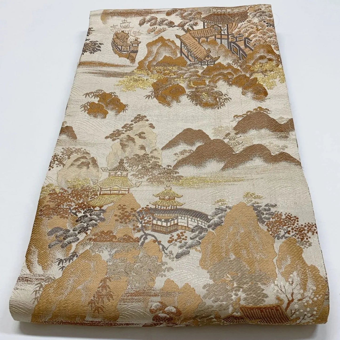7325# Japanese Antique Fukuro Obi Belt Kimono Fabric Silk All-over pattern