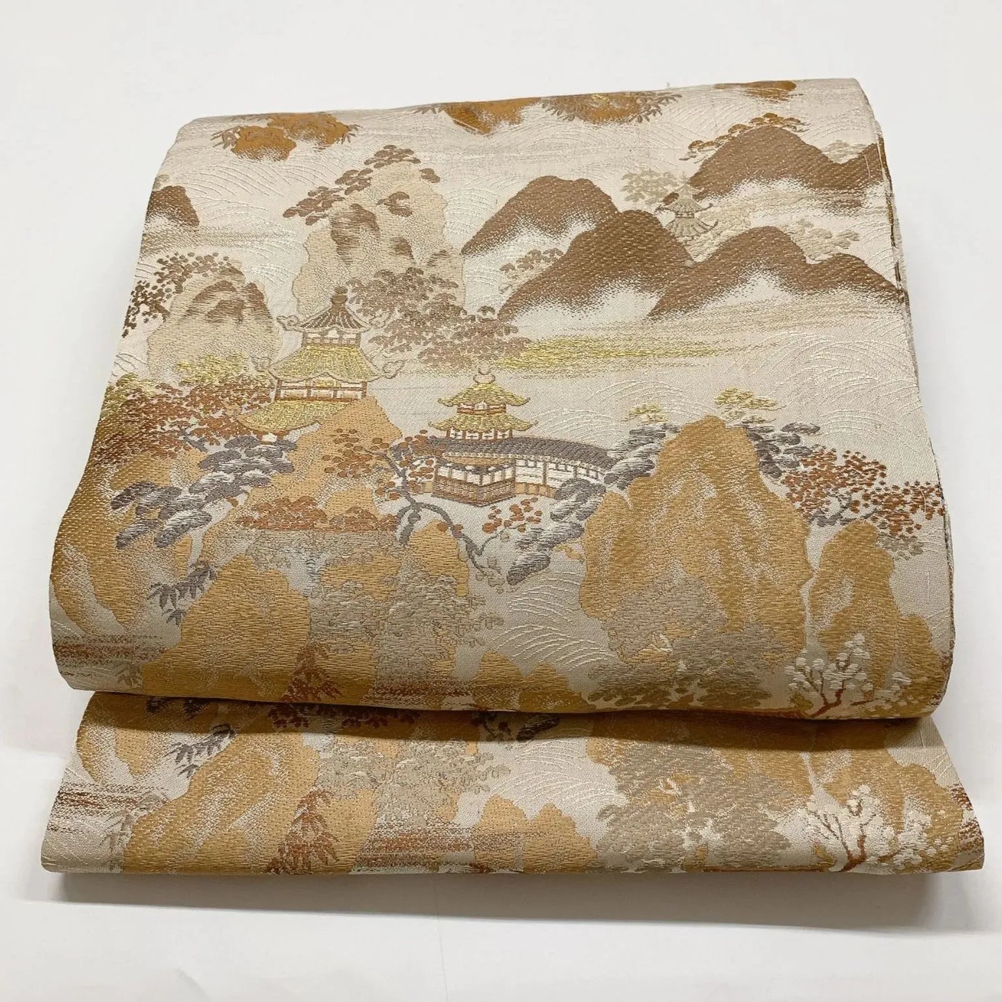7325# Japanese Antique Fukuro Obi Belt Kimono Fabric Silk All-over pattern