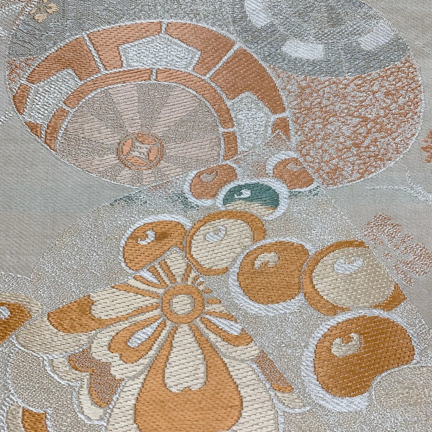 7330# Japanese Antique Fukuro Obi Belt Kimono Fabric Silk All-over pattern