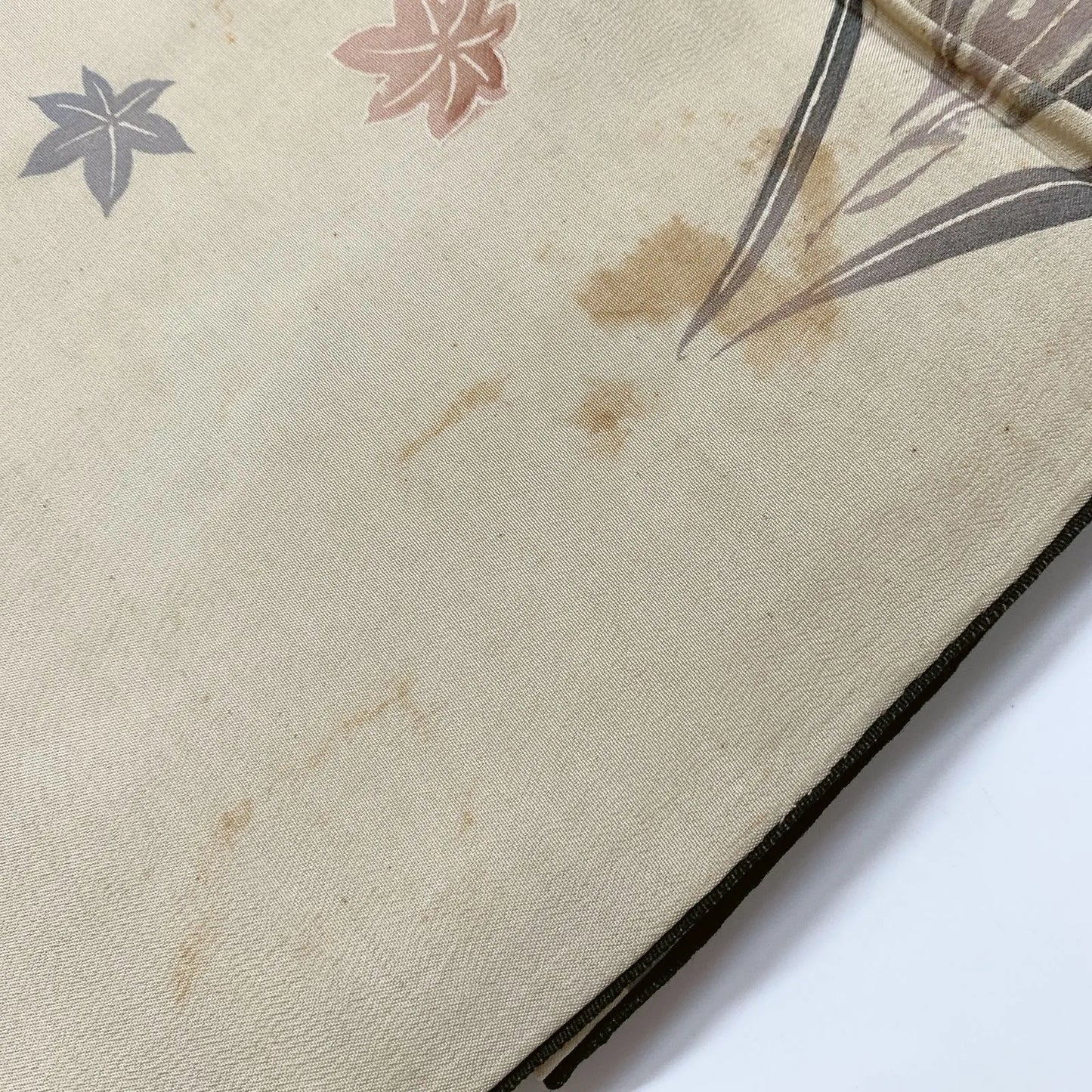 7331# Japanese Antique Fukuro Obi Belt Kimono Fabric Silk Double-sided Black