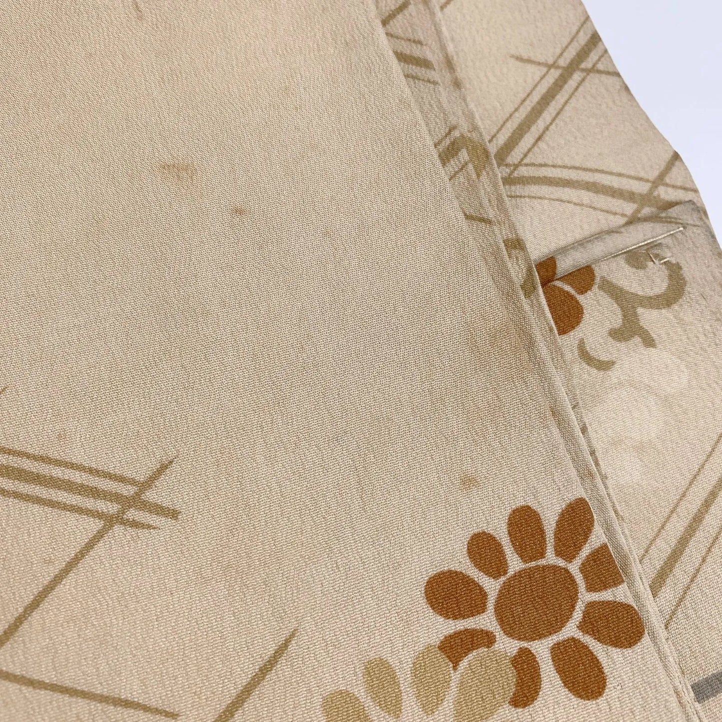 7332# Japanese Antique Fukuro Obi Belt Kimono Fabric Silk Embroidery Maple
