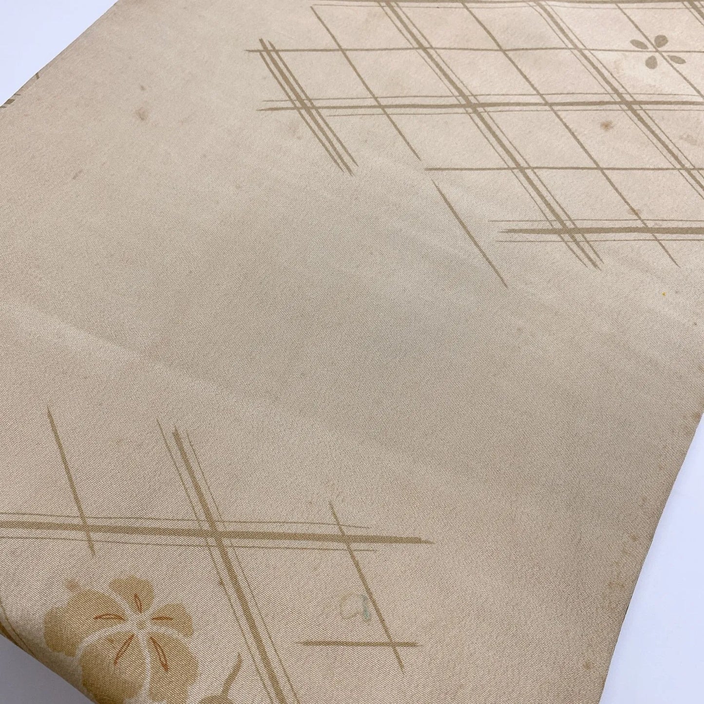 7332# Japanese Antique Fukuro Obi Belt Kimono Fabric Silk Embroidery Maple