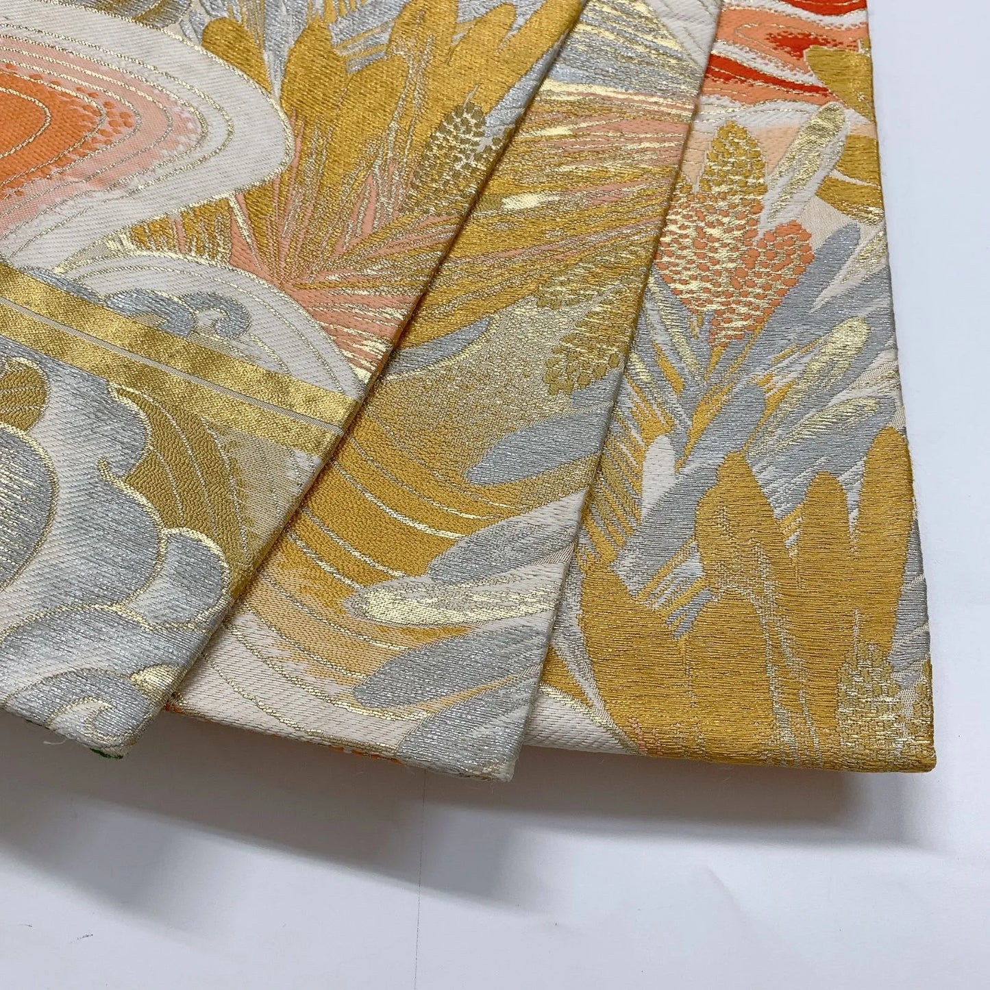 7333# Japanese Antique Fukuro Obi Belt Kimono Fabric Silk All-over pattern