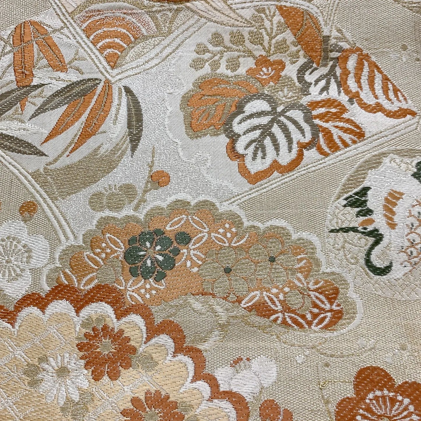 7334# Japanese Antique Fukuro Obi Belt Kimono Fabric Silk All-over pattern